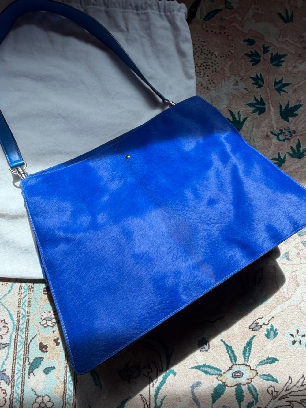 Céline Fall 2012 Blue Ponyhair New Shoulder Bag - Picture 6 of 12